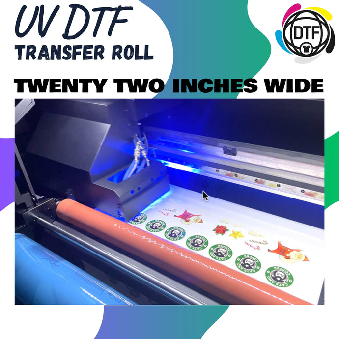 Custom UV DTF Transfers Rolls 22 Inches Wide - Multiple Sizes - Upload Ready to Print Gang Sheet