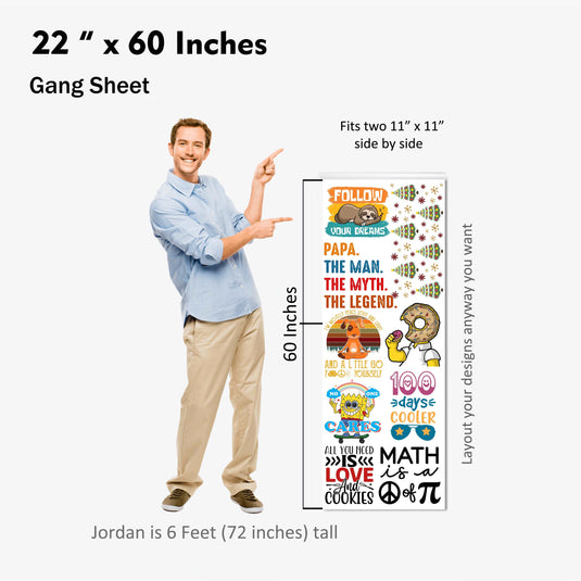 Custom DTF Gang Transfer Rolls - Multiple Sizes - Upload Ready to Print Gang Sheet