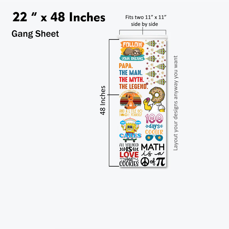 Load image into Gallery viewer, Custom DTF Gang Transfer Rolls - Multiple Sizes - Upload Ready to Print Gang Sheet
